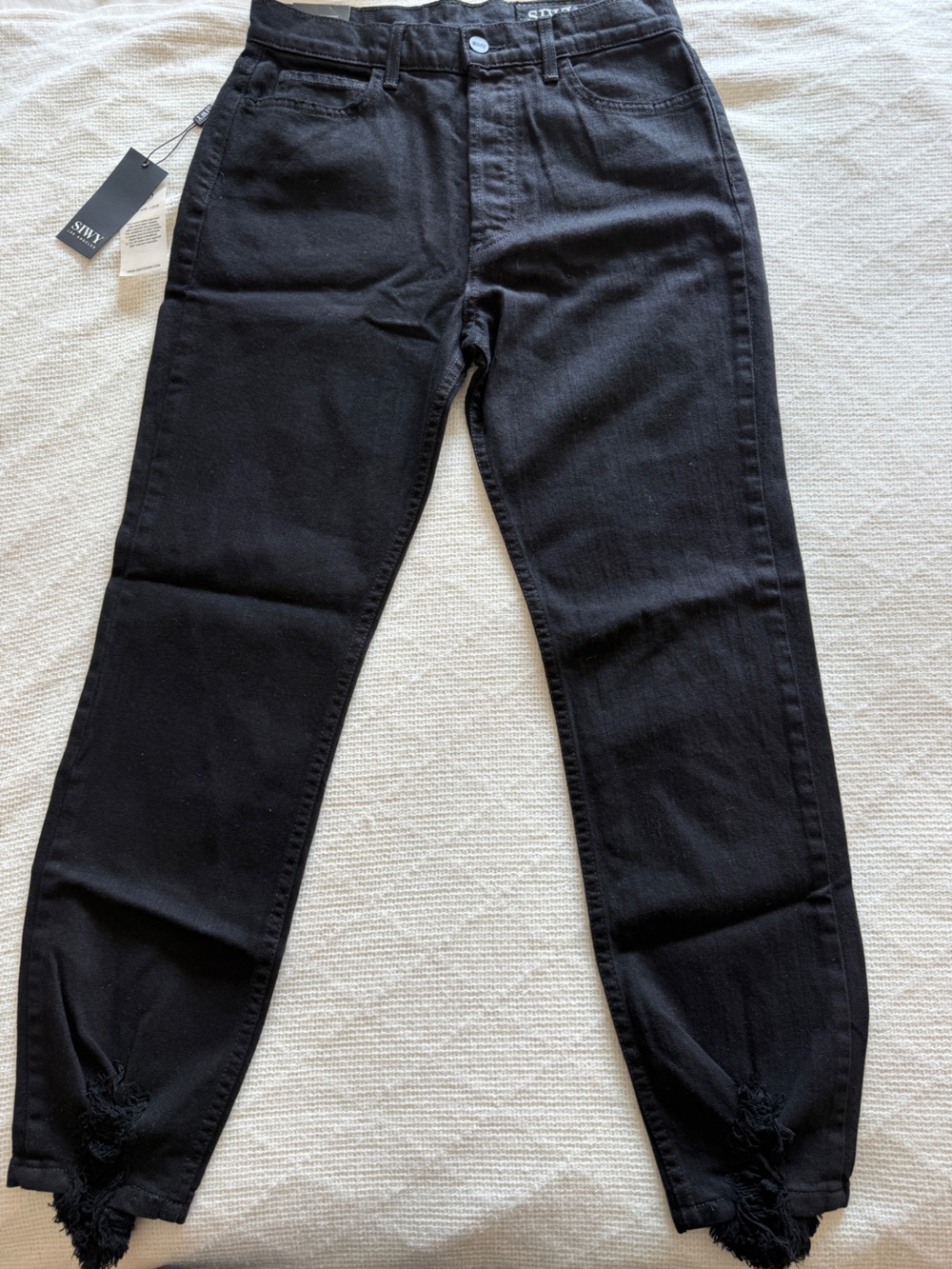 NWT Siwy Size 28 Frayed Jagged Raw Hem Black Jeans MSRP $215